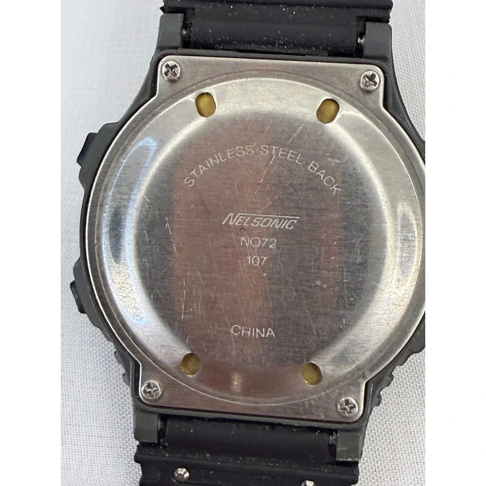 Nelsonic Talking Watch Vintage Digital Alarm Water Resist Black NO72 107